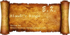 Blanár Kinga névjegykártya