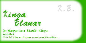 kinga blanar business card